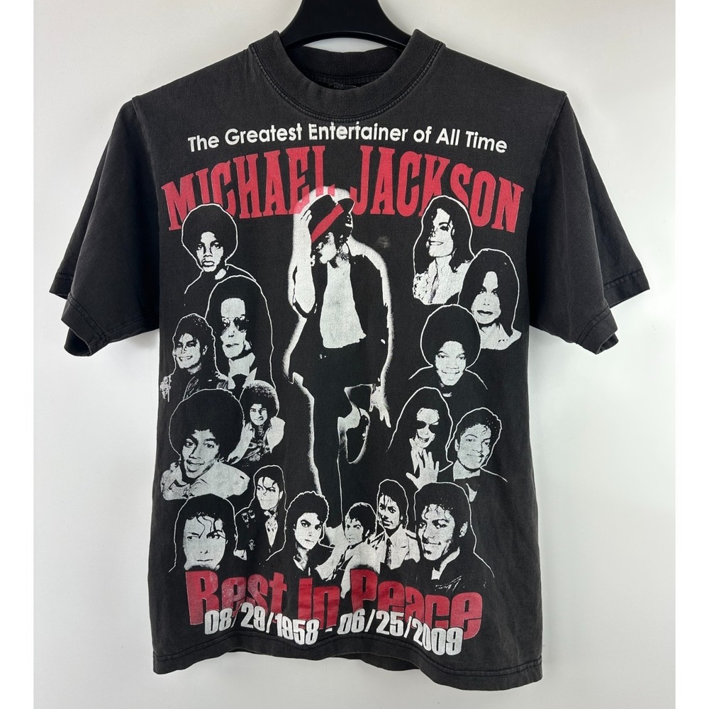 MICHAEL JACKSON T-Shirt M GRIFFIN Brand Black Cotton RIP Distressed Flawed *Read - Picture 13 of 13